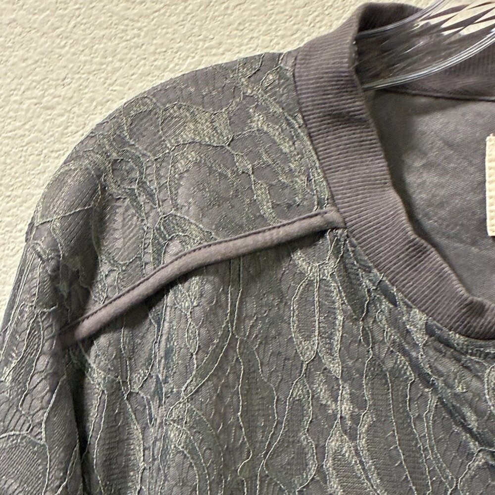 EVY'S TREE The Fiona Lace Gray Zip Front Bomber Style Long Sleeve Jacket 1X - Picture 10 of 13